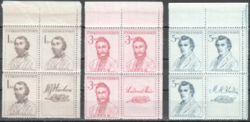 0481 / 0483 VK 4 čtyřblok 3 známky + 1 K ** - 1948